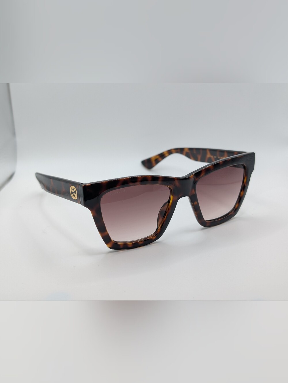 Gucci GG1714S Havana Tortoiseshell Square Sunglasses NEW